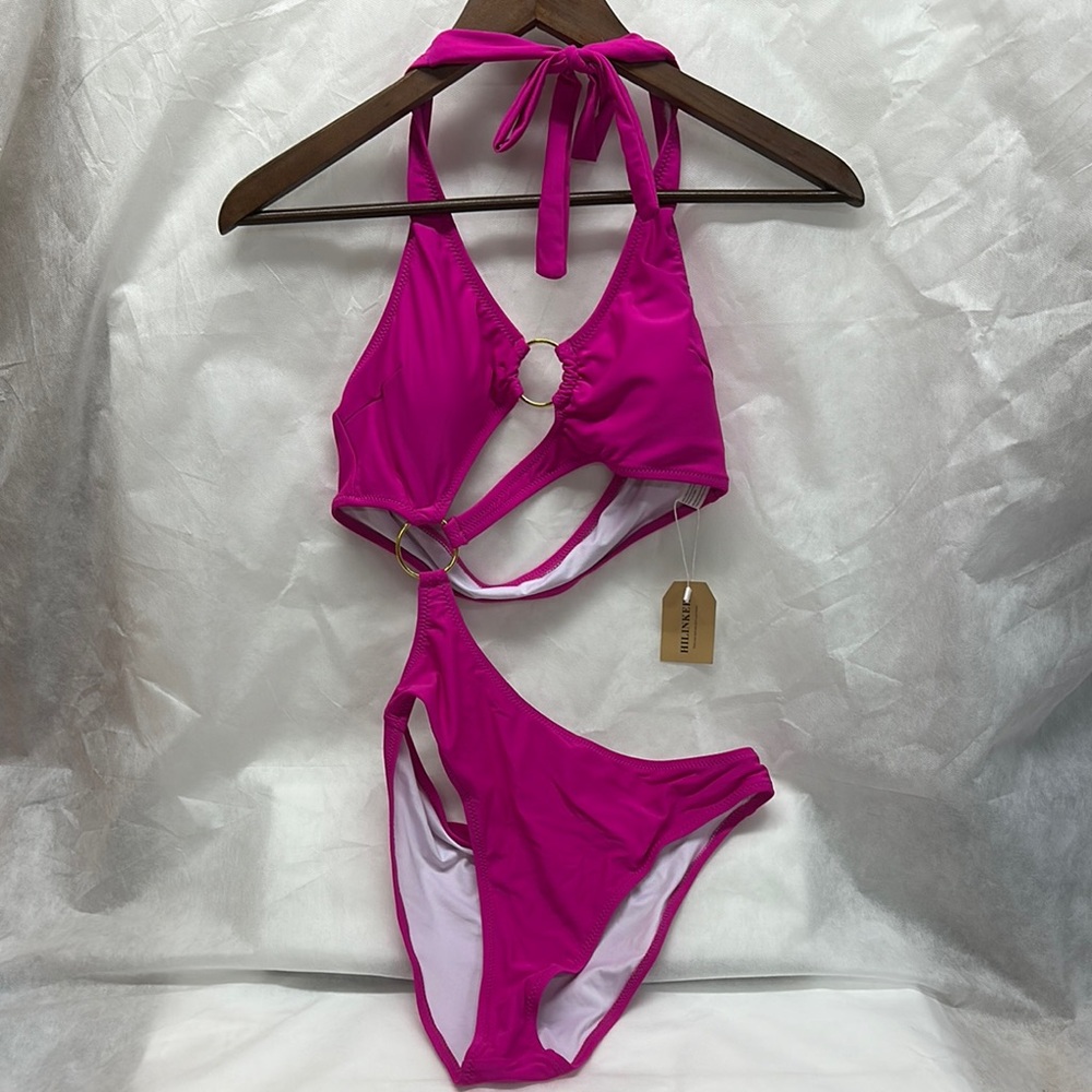 Pink Cutout One-Piece Swimsuit